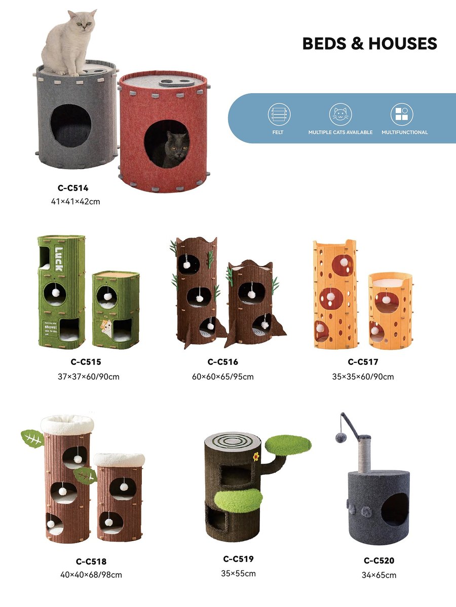 Beds & Houses C-C514 – C-C520 wholesale cat toys | PawMivo