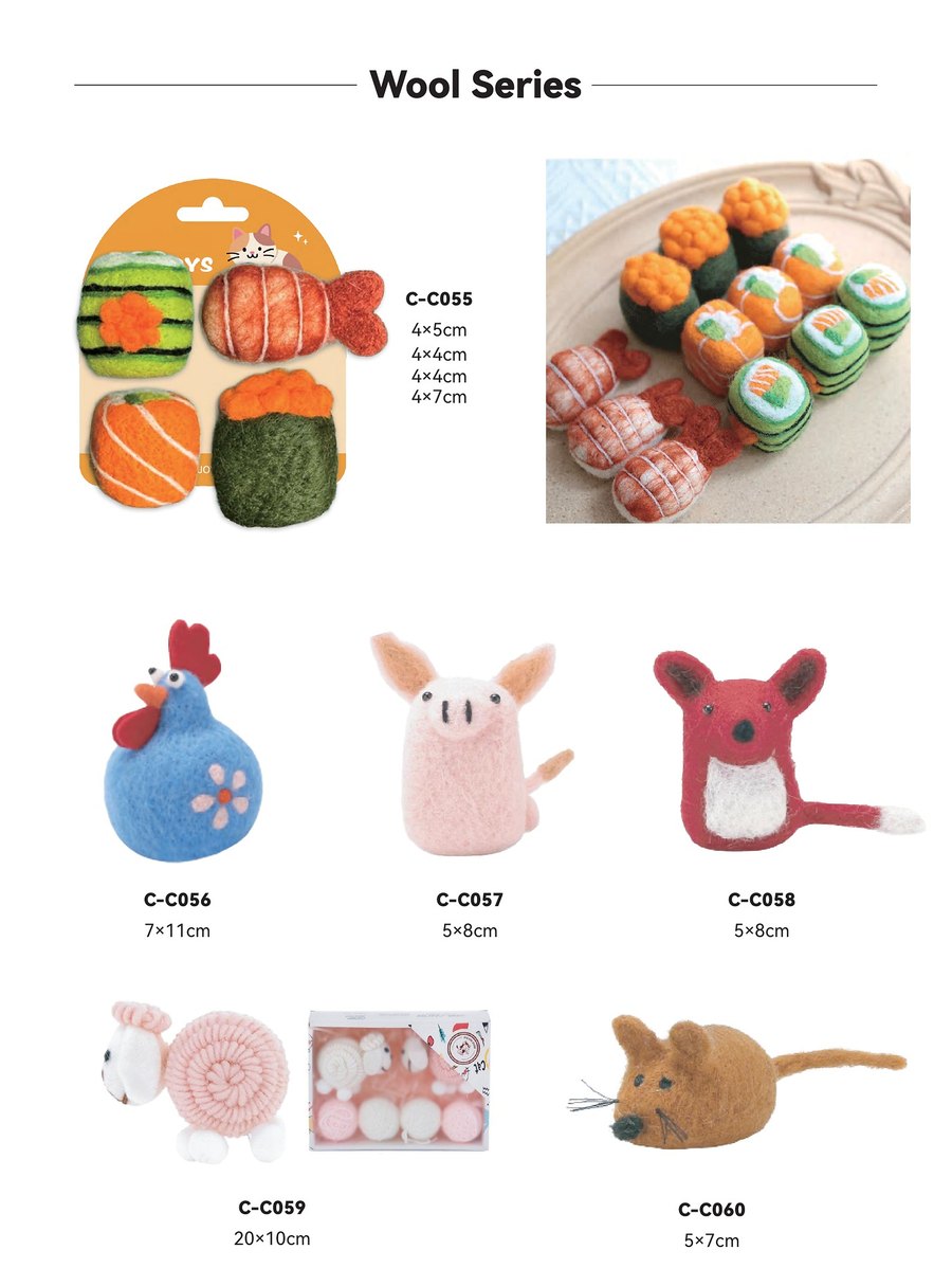 Wool Series C-C055 – C-C060 wholesale cat toys | PawMivo