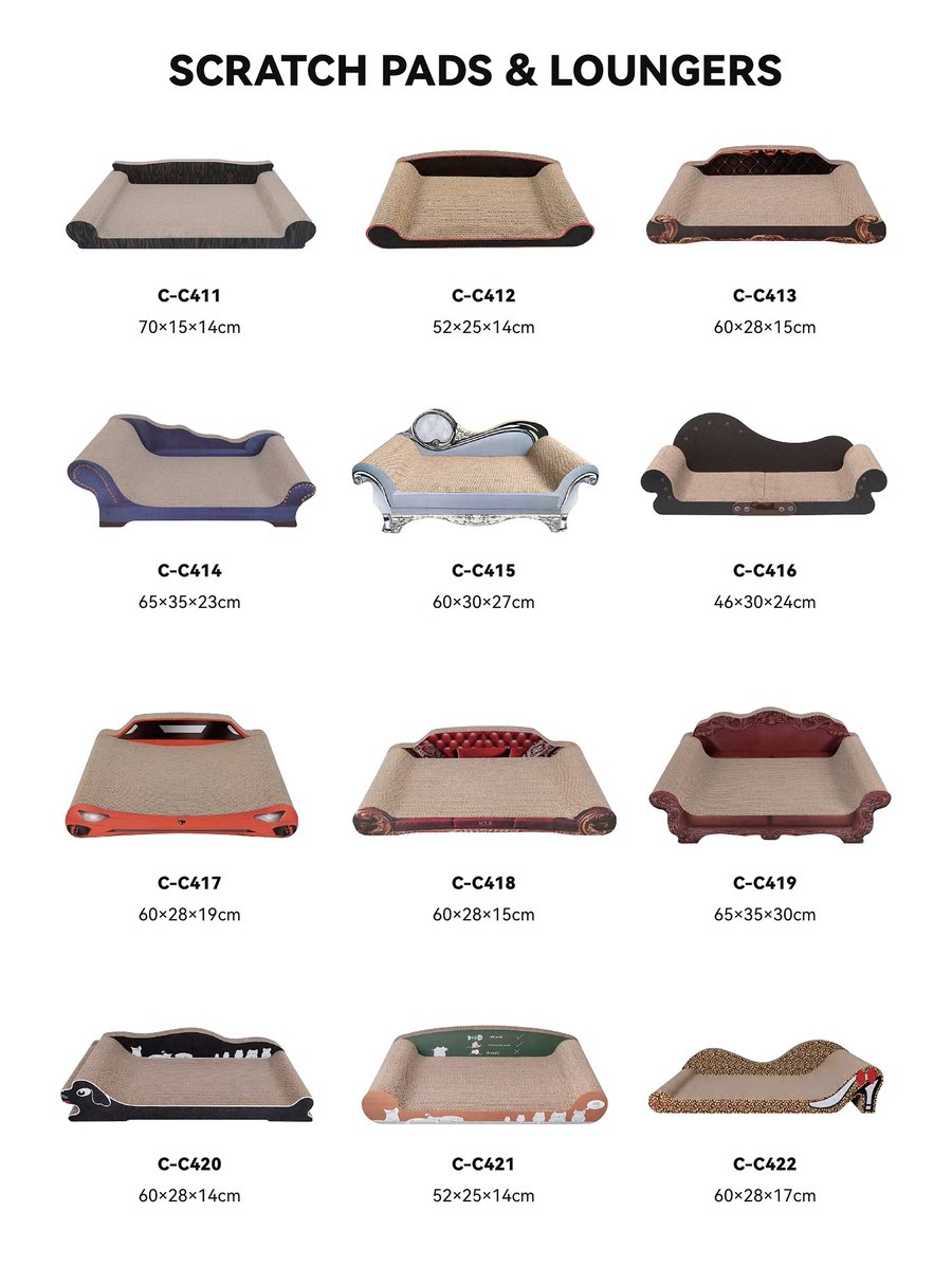 Scratch Pads & Loungers C-C411 – C-C420 wholesale cat toys | PawMivo
