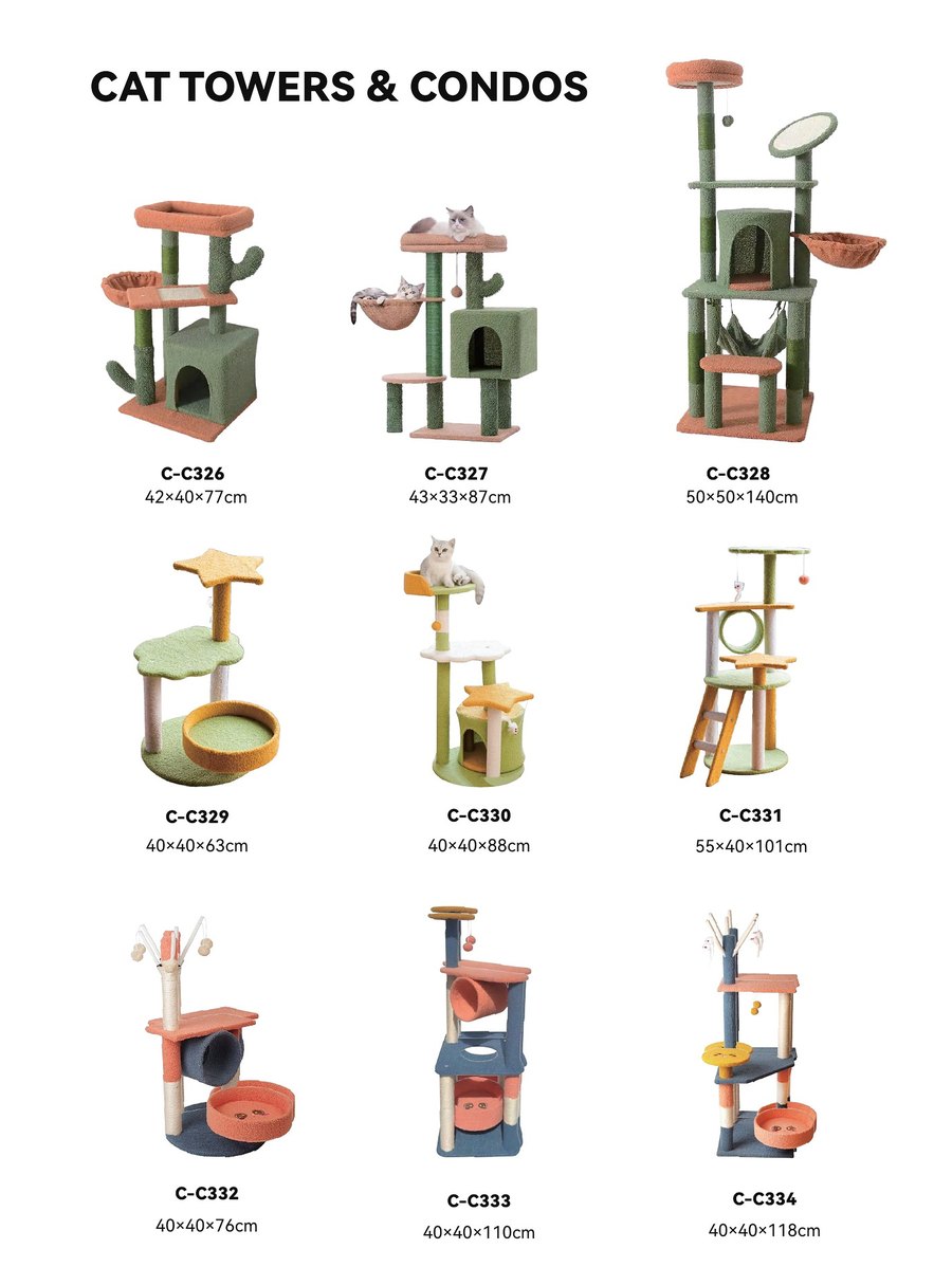 Cat Towers & Condos C-C326 – C-C334 wholesale cat toys | PawMivo