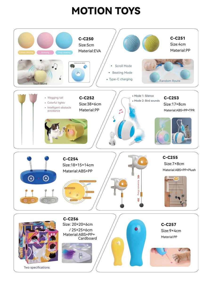 Motion Toys C-C250 – C-C257 wholesale cat toys | PawMivo