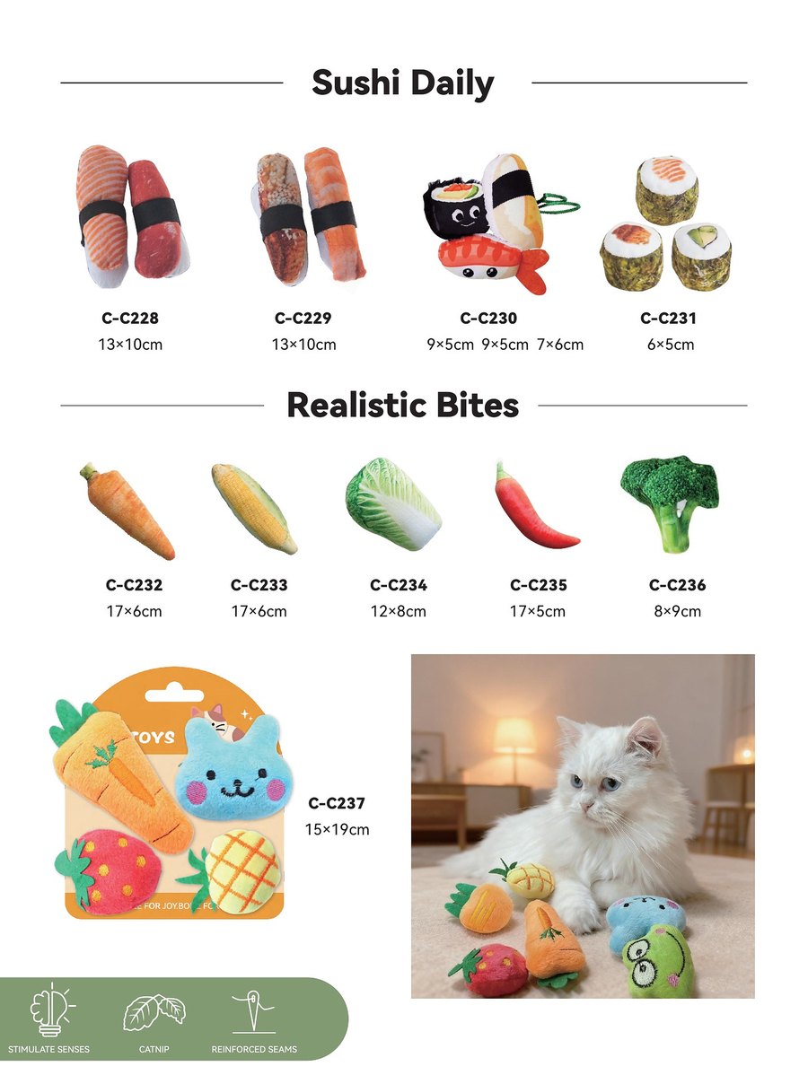 Sushi-Themed C-C228 – C-C237 wholesale cat toys | PawMivo