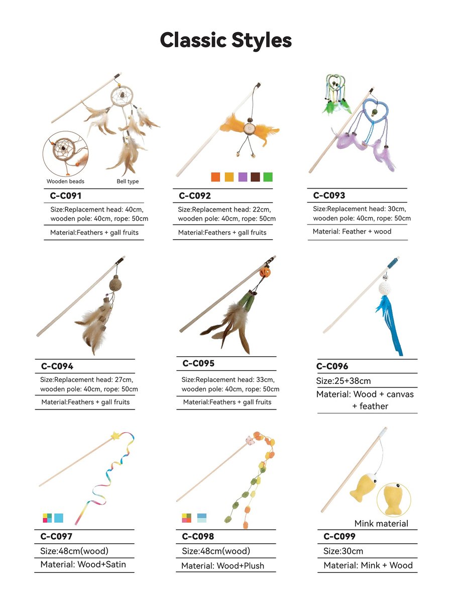 Wooden & Feather Wands C-C091 – C-C099